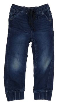 Tmavomodré cuff teplákové rifle lupilu