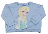 Světlemodrofialová oversize mikina s Elsou s flitry George