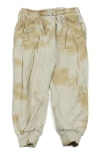 Smetanovo-hnědé batikované turecké tepláky ZARA