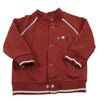 Hrdzavá baseballová mikina s hviezdičkami