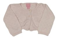 Světlerůžové perforované propínací svetrové bolérko PLACE