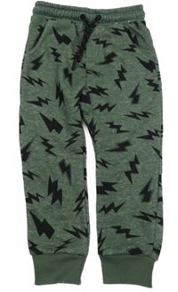 Khaki melírované teplé tepláky s blesky F&F