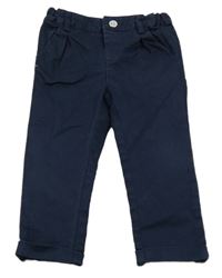 Tmavomodré plátenné nohavice s psíkom Chicco