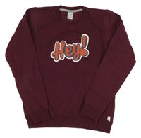 Tmavovínová mikina s nápisom mackly