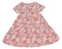 Bielo-ružovo-jahodové batikované šaty Y.F.K.