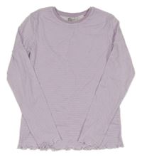 Levandulovo-biele pruhované tričko H&M