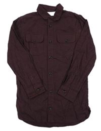 Nové - tmavovínová melírovaná košeľa RIVER ISLAND