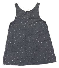 Tmavosivé rifľové šaty s kvietkami H&M
