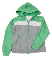 Šedo/melírovano-bielo-zelená/kostkovaná prepínaci mikina s kapucňou H&M