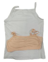 2Set - Bílá košilka s mašličkou H&M + broskvová lambáda