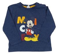 Tmavomodré tričko s Mickey mousem zn. Disney