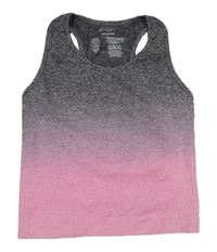 Tmavošedo-ružový melírovaný ombré športový top Primark