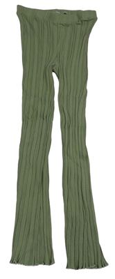 Khaki rebrované legíny River Island