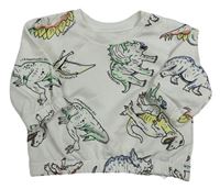 Bílá mikina s dinosaury Primark