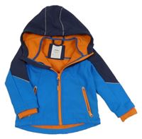 Modro-tmavomodrá softshellová bunda s kapucňou Sinsay