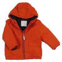 Červená šusťáková zimní bunda s kapucí Primark