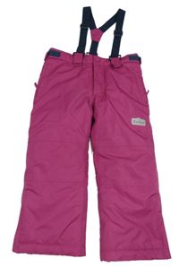 Fuchsiové šusťákové oteplovačky s odepínacími kšandami