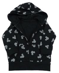 Čierna prepínaci mikina s Mickeym a kapucňou George