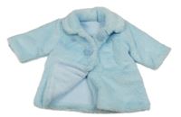 Světlemodrý kožešinový zateplený kabátek