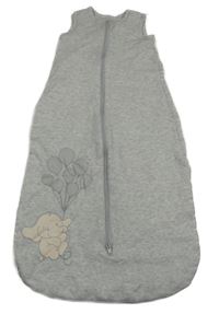 Světlešedý melírovaný zateplený spací pytel se slonem Lupilu