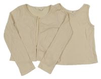 2set - Béžové rebrované bolerko + top H&M