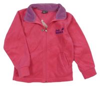 Tmavorůžová fleecová propínací mikina Jack Wolfskin