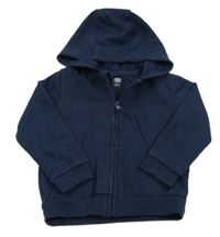 Tmavomodrá prepínaci mikina s výšivkou a kapucňou F&F