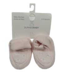 Nové - Světlerůžové pletené capáčky s výšivkami květů Dunnes vel. 17