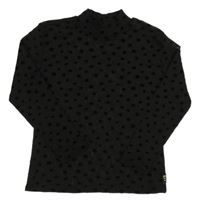 Čierne bodkovaná é průhledné tričko Hema