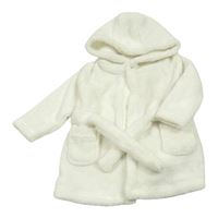 Bílý chlupatý župan s kapucí Matalan