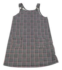 Čierno-bielo-červené kockované šaty Primark