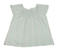 Bielo-modro-zelené vzorované tričko Vertbaudet