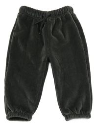 Antracitové rebrované zamatové nohavice Ergee