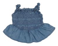 Modrý crop top riflového vzhledu Manor