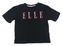 Čierne crop tričko s logom Elle