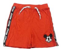 Červené kraťasy s Mickey a pruhem PRIMARK