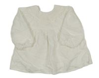 Bílá vzorovaná halenka s krajkou a výšivkami Zara