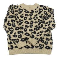 Béžovo-čierny leopardí sveter M&Co.