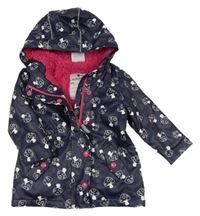 Tmavomodrá nepromokavá zateplená bunda s houbami a kapucí Topomini