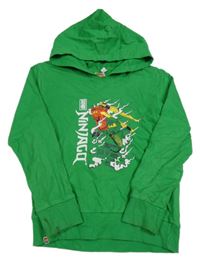 Zelená mikina s Ninjago a kapucňou lego
