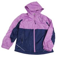 Fialovo-tmavomodrá šušťáková funkčná jarná bunda s kapucňou Crane