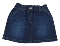 Tmavomodrá rifľová sukňa s vreckami Next