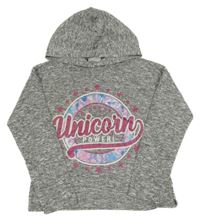 Šedé melírované úpletové triko s nápisem a kapucí Matalan