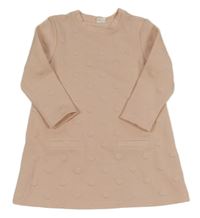 Světlerůžové teplákové šaty s puntíky H&M