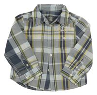 Modro-tmavomodro-zelená kockovaná košeľa H&M