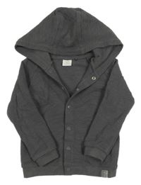 Tmavosivá rebrovaná prepínaci ľahká mikina s kapucňou Next