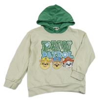 Smetanovo-zelená mikina s Tlapkovou patrolou a kapucí H&M