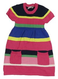 Farebné pruhované pletené šaty Topomini