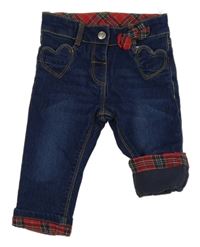 Tmavomodré podšité rifle s mašličkou C&A