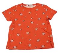 Červené květované tričko H&M